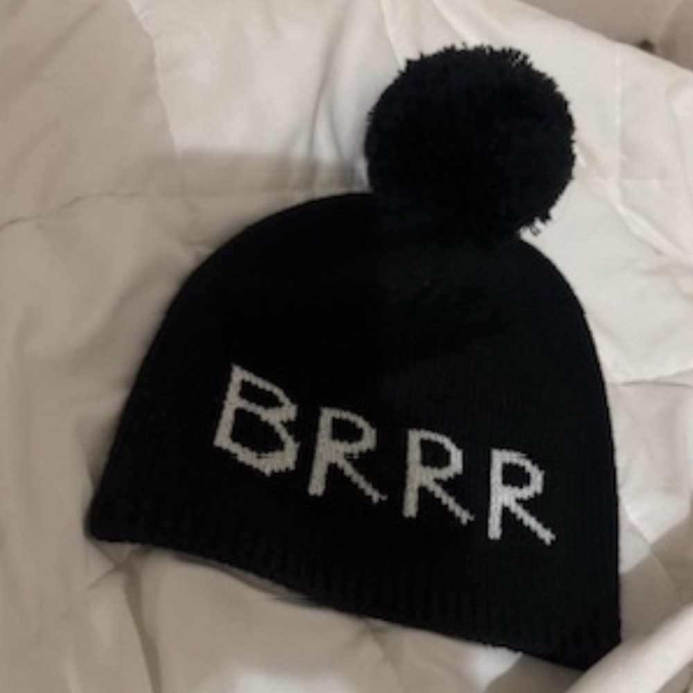 Kate Spade Black Beanie with Pom-Pom